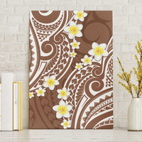 Plumeria With Brown Polynesian Tattoo Pattern Canvas Wall Art LT05 Without Frame Brown - Polynesian Pride