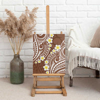 Plumeria With Brown Polynesian Tattoo Pattern Canvas Wall Art LT05 - Polynesian Pride