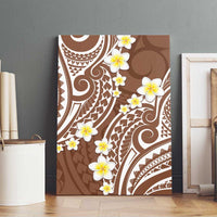 Plumeria With Brown Polynesian Tattoo Pattern Canvas Wall Art LT05 - Polynesian Pride