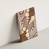 Plumeria With Brown Polynesian Tattoo Pattern Canvas Wall Art LT05 - Polynesian Pride