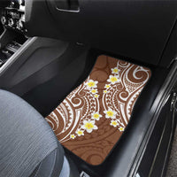 Plumeria With Brown Polynesian Tattoo Pattern Car Mats LT05 - Polynesian Pride