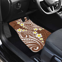 Plumeria With Brown Polynesian Tattoo Pattern Car Mats LT05 - Polynesian Pride