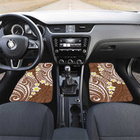 Plumeria With Brown Polynesian Tattoo Pattern Car Mats LT05 Set 2pcs - Front Brown - Polynesian Pride