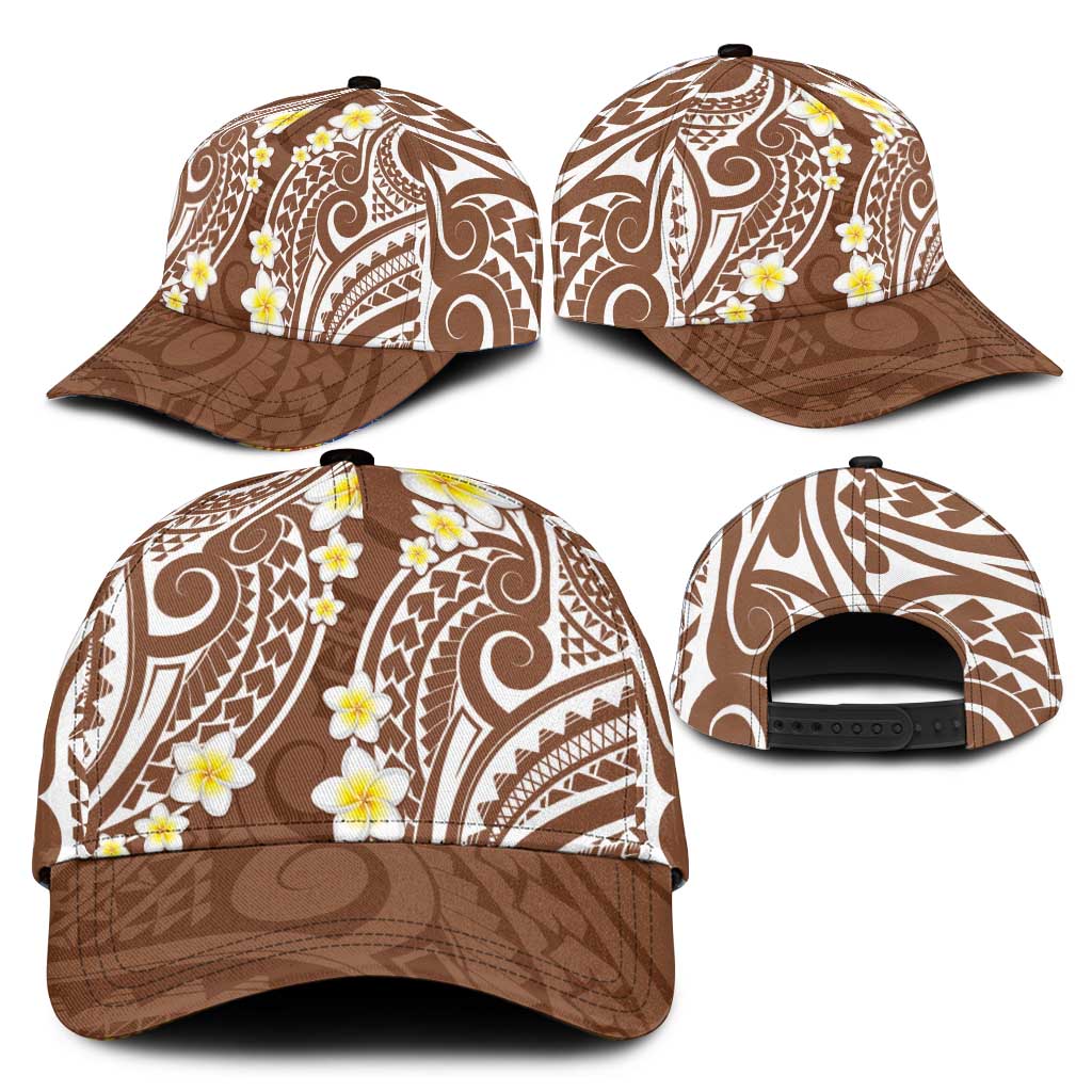 Plumeria With Brown Polynesian Tattoo Pattern Classic Cap LT05 - Polynesian Pride