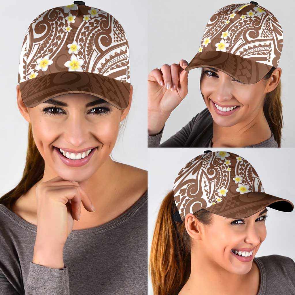 Plumeria With Brown Polynesian Tattoo Pattern Classic Cap LT05 - Polynesian Pride