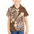 Plumeria With Brown Polynesian Tattoo Pattern Family Matching Long Sleeve Bodycon Dress and Hawaiian Shirt