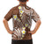 Plumeria With Brown Polynesian Tattoo Pattern Family Matching Off Shoulder Maxi Dress and Hawaiian Shirt