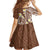 Plumeria With Brown Polynesian Tattoo Pattern Family Matching Off Shoulder Short Dress and Hawaiian Shirt