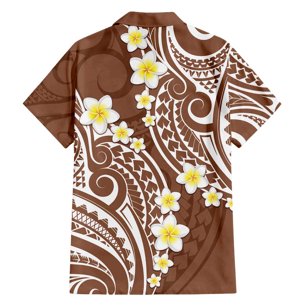 Plumeria With Brown Polynesian Tattoo Pattern Family Matching Puletasi and Hawaiian Shirt LT05 - Polynesian Pride