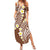 Plumeria With Brown Polynesian Tattoo Pattern Family Matching Summer Maxi Dress and Hawaiian Shirt