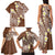 Plumeria With Brown Polynesian Tattoo Pattern Family Matching Tank Maxi Dress and Hawaiian Shirt