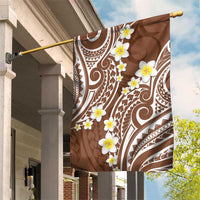 Plumeria With Brown Polynesian Tattoo Pattern Garden Flag LT05 House Flag Brown - Polynesian Pride