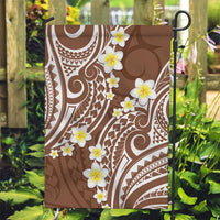 Plumeria With Brown Polynesian Tattoo Pattern Garden Flag LT05 Garden Flag Brown - Polynesian Pride