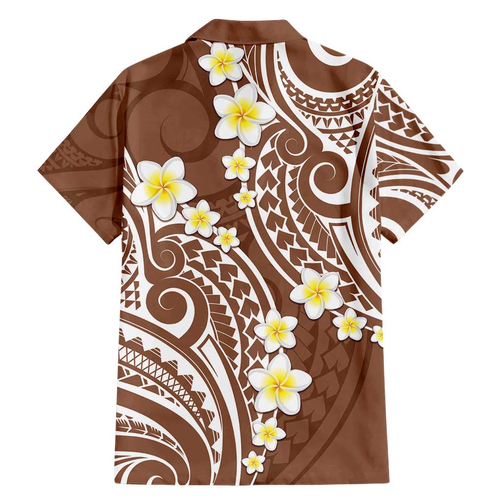 Plumeria With Brown Polynesian Tattoo Pattern Hawaiian Shirt LT05 - Polynesian Pride