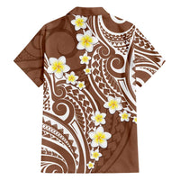 Plumeria With Brown Polynesian Tattoo Pattern Hawaiian Shirt LT05 - Polynesian Pride