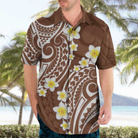 Plumeria With Brown Polynesian Tattoo Pattern Hawaiian Shirt LT05 - Polynesian Pride
