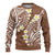 Plumeria With Brown Polynesian Tattoo Pattern Ugly Christmas Sweater