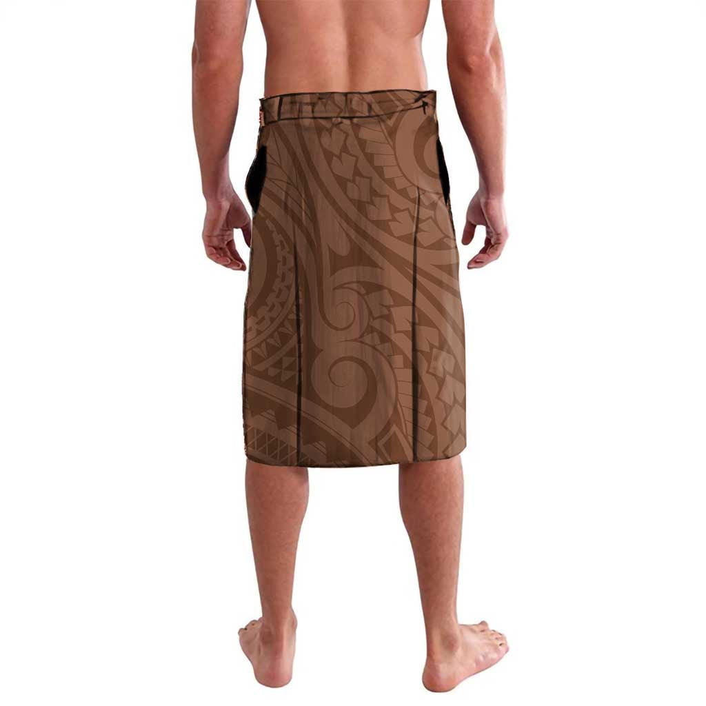 Plumeria With Brown Polynesian Tattoo Pattern Lavalava LT05 - Polynesian Pride