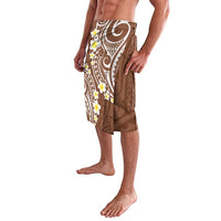 Plumeria With Brown Polynesian Tattoo Pattern Lavalava LT05 - Polynesian Pride