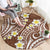 Plumeria With Brown Polynesian Tattoo Pattern Round Carpet