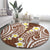 Plumeria With Brown Polynesian Tattoo Pattern Round Carpet