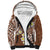 Plumeria With Brown Polynesian Tattoo Pattern Sherpa Hoodie