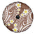 Plumeria With Brown Polynesian Tattoo Pattern Spare Tire Cover