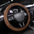 Plumeria With Brown Polynesian Tattoo Pattern Steering Wheel Cover