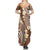 Plumeria With Brown Polynesian Tattoo Pattern Summer Maxi Dress