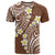 Plumeria With Brown Polynesian Tattoo Pattern T Shirt