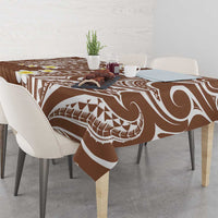 Plumeria With Brown Polynesian Tattoo Pattern Tablecloth LT05 - Polynesian Pride
