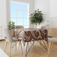 Plumeria With Brown Polynesian Tattoo Pattern Tablecloth LT05 - Polynesian Pride