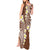Plumeria With Brown Polynesian Tattoo Pattern Tank Maxi Dress