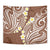 Plumeria With Brown Polynesian Tattoo Pattern Tapestry