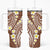 Plumeria With Brown Polynesian Tattoo Pattern Tumbler With Handle