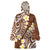 Plumeria With Brown Polynesian Tattoo Pattern Wearable Blanket Hoodie