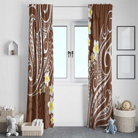 Plumeria With Brown Polynesian Tattoo Pattern Window Curtain LT05 - Polynesian Pride