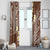 Plumeria With Brown Polynesian Tattoo Pattern Window Curtain