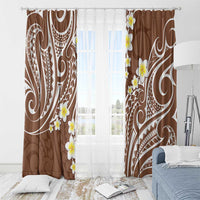 Plumeria With Brown Polynesian Tattoo Pattern Window Curtain LT05 - Polynesian Pride