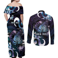Personalised Polynesia Suicide Prevention Awareness Couples Matching Off Shoulder Maxi Dress and Long Sleeve Button Shirt No Story Should End Too Soon LT05 - Polynesian Pride