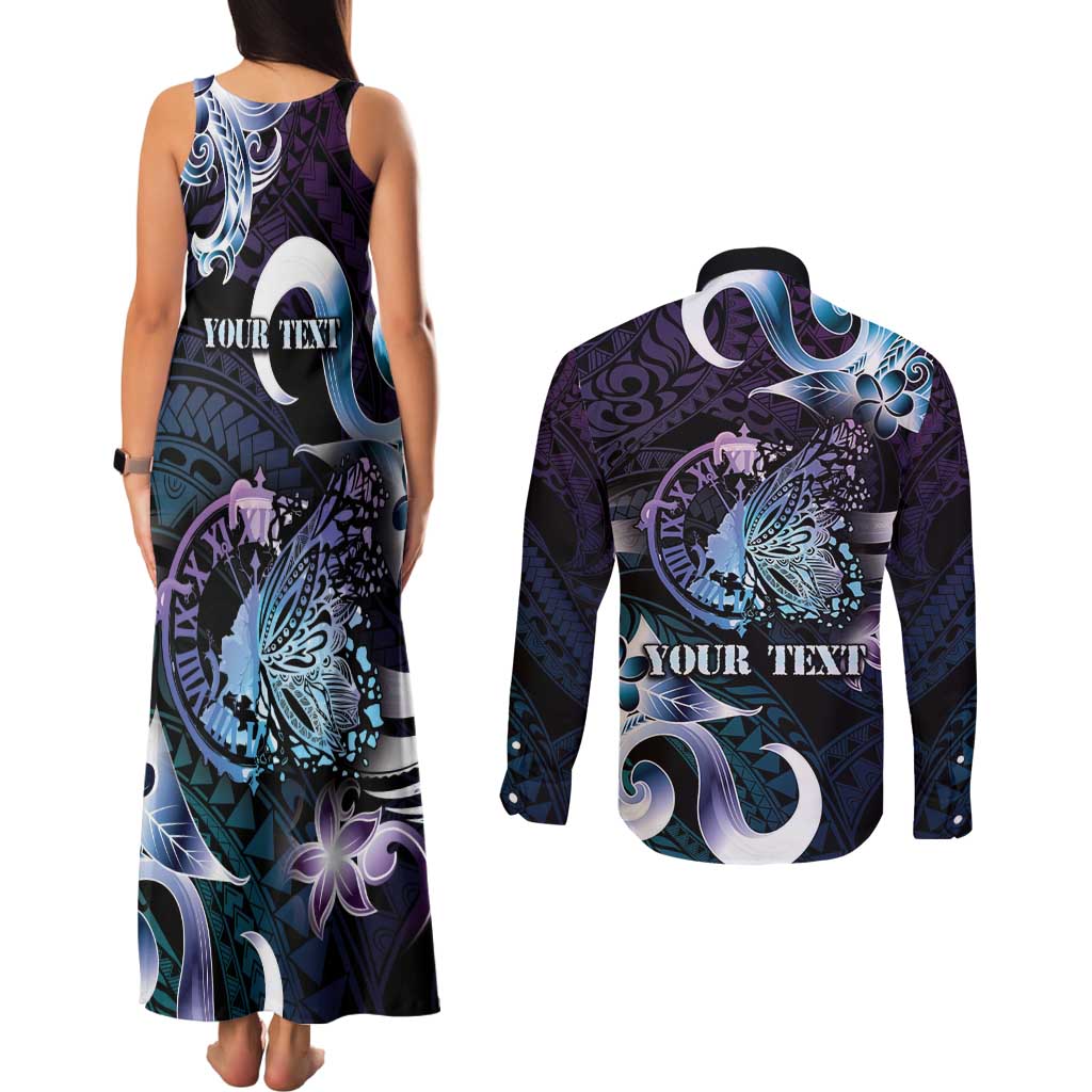 Personalised Polynesia Suicide Prevention Awareness Couples Matching Tank Maxi Dress and Long Sleeve Button Shirt No Story Should End Too Soon LT05 - Polynesian Pride