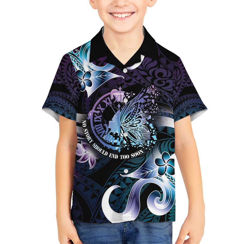 Personalised Polynesia Suicide Prevention Awareness Family Matching Tank Maxi Dress and Hawaiian Shirt No Story Should End Too Soon