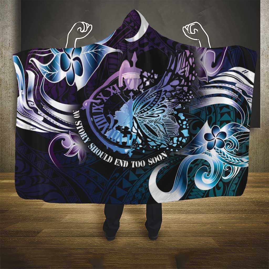 Polynesia Suicide Prevention Awareness Hooded Blanket No Story Should End Too Soon