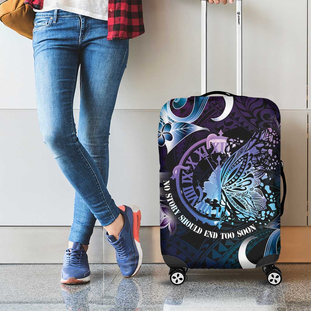 Polynesia Suicide Prevention Awareness Luggage Cover No Story Should End Too Soon