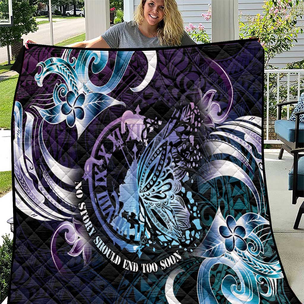 Polynesia Suicide Prevention Awareness Quilt No Story Should End Too Soon