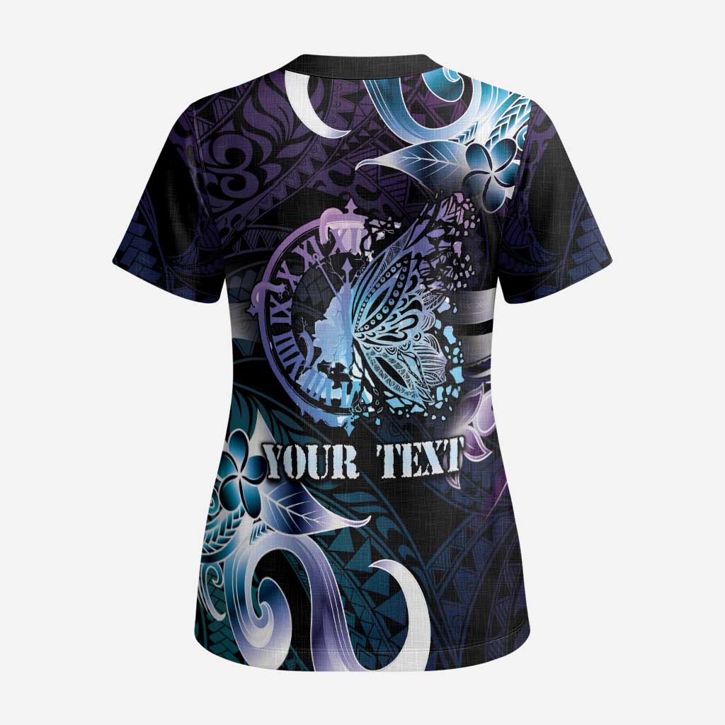 Personalised Polynesia Suicide Prevention Awareness Scrub Top No Story Should End Too Soon - Polynesian Pride