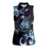 Personalised Polynesia Suicide Prevention Awareness Women Sleeveless Polo Shirt No Story Should End Too Soon