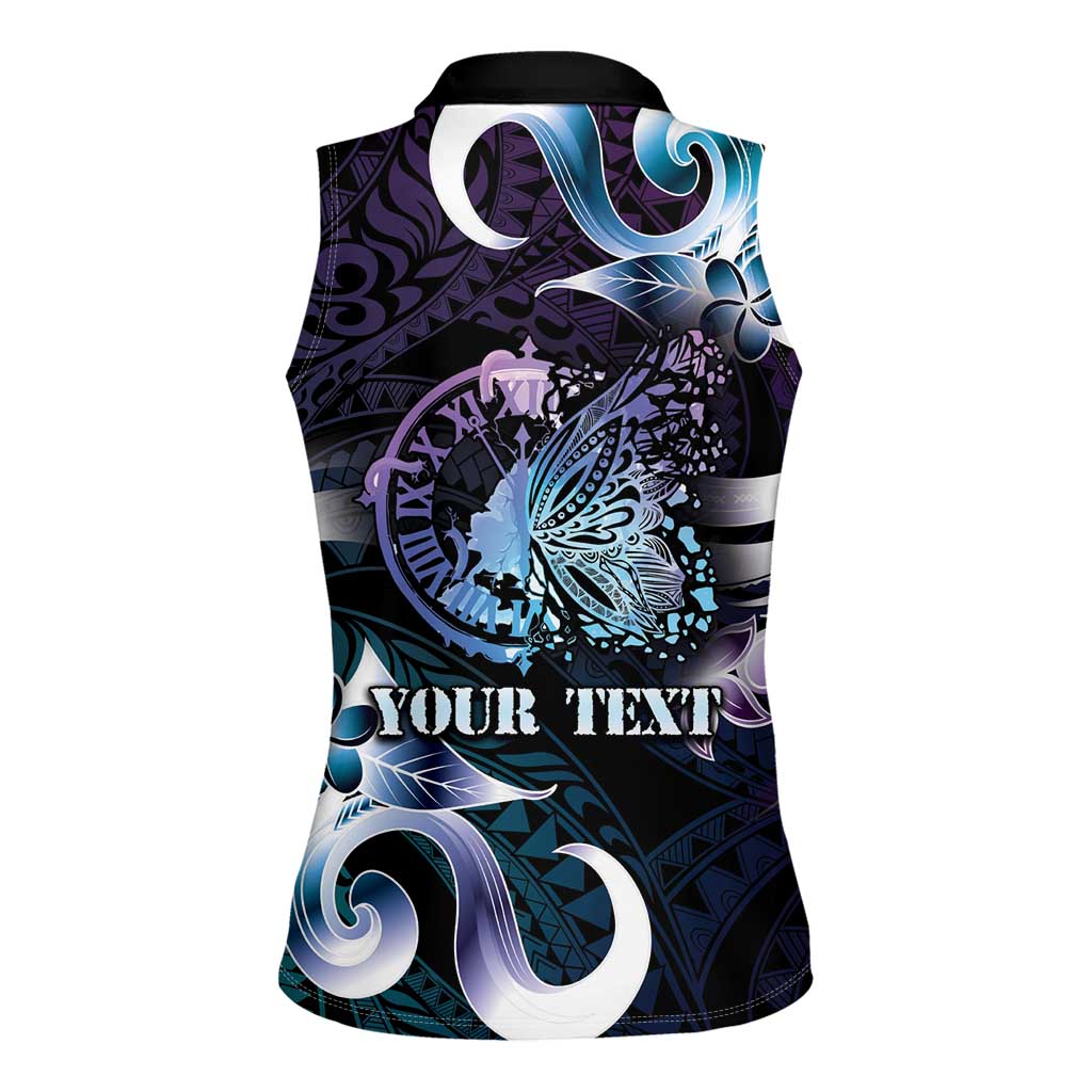 Personalised Polynesia Suicide Prevention Awareness Women Sleeveless Polo Shirt No Story Should End Too Soon