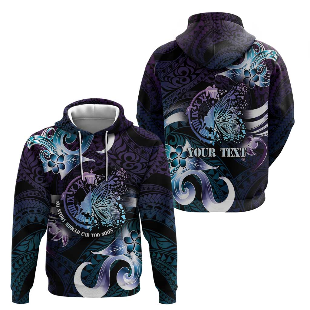 Personalised Polynesia Suicide Prevention Awareness Zip Hoodie No Story Should End Too Soon