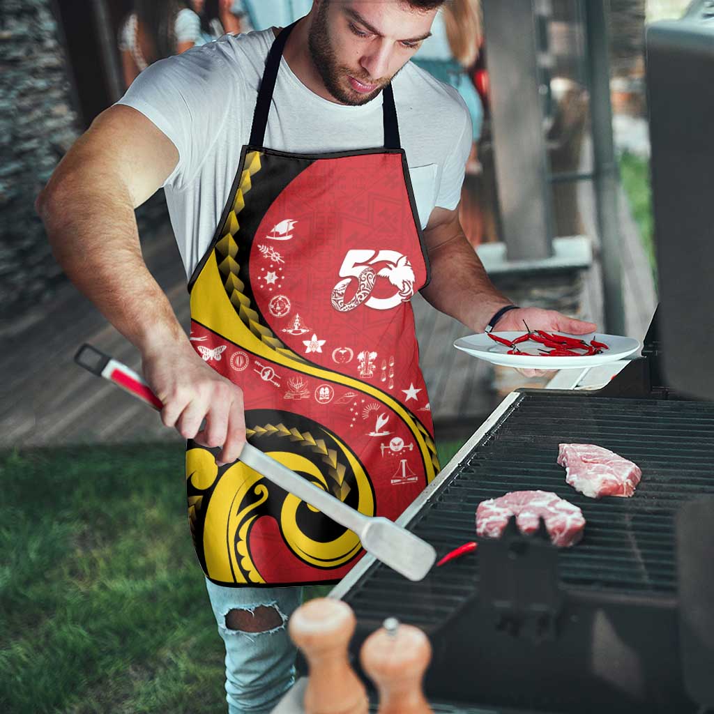 Papua New Guinea 50th Independence Anniversary Apron Special Style Red Version - Polynesian Pride
